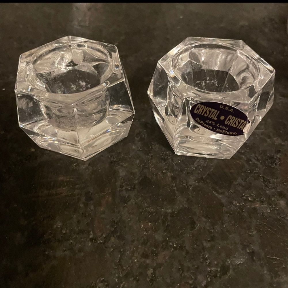 Crystal Clear Candle Holders by